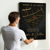 Anniversary Gift Custom Map Where It All Began Personalized Canvas
