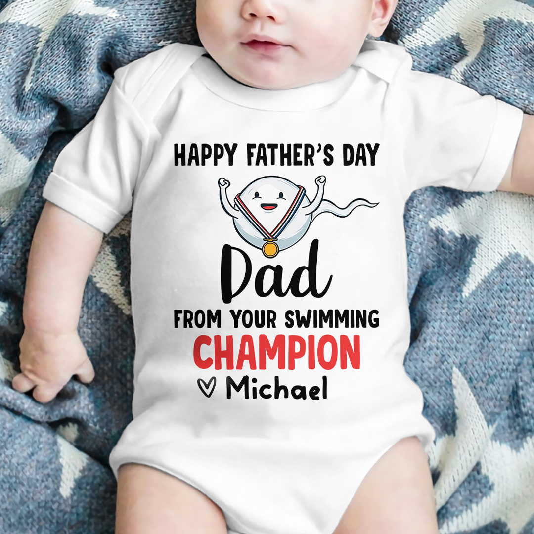 Happy Father's Day Dad Baby Onesie Personalized Father's Day Gift