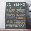 20 Year Milestone 20th Wedding Anniversary Personalized Canvas