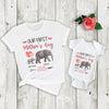Personalized Our First Mother&#39;s Day Mommy And Me Matching Shirt Elephant Onesie