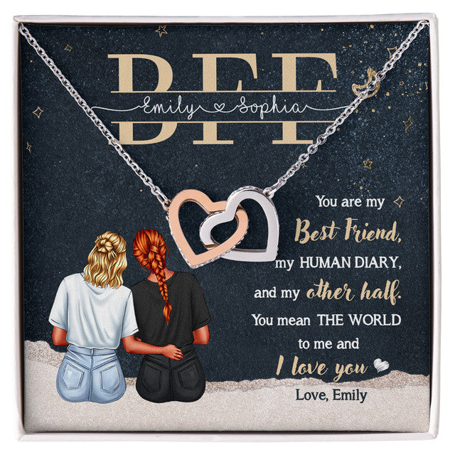 Best Friend BFF Diary The World Meaningful Friendship Personalized Necklace