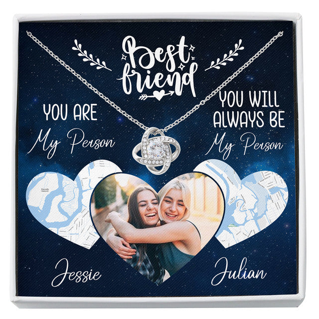 Best Friend Bestie My Person Meaningful Personalized Necklace Card