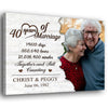 Couple 40 Years Wedding Anniversary Still Counting Personalized Canvas