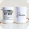 Couple 5 Things About Wife Funny Personalized Mug