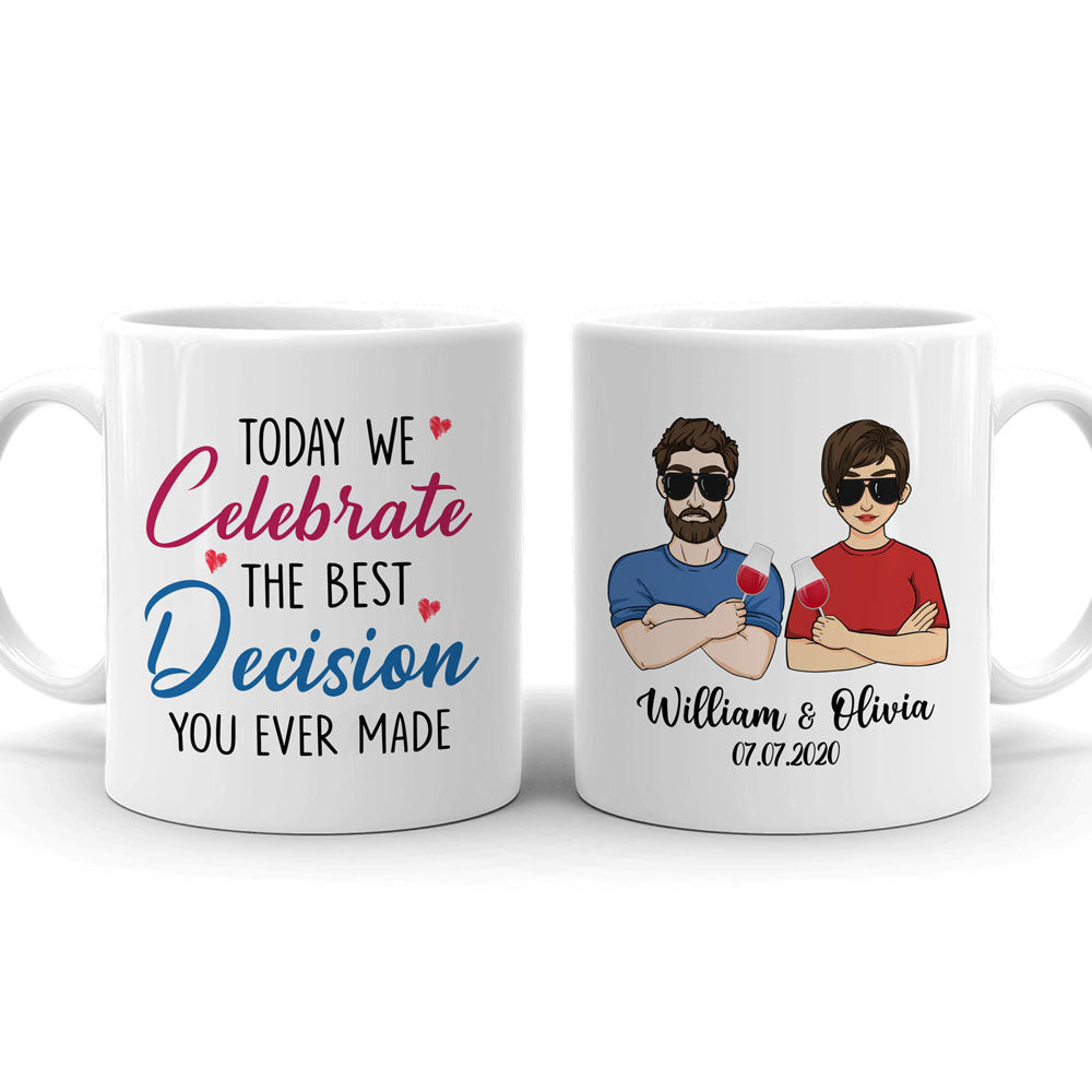 Couple Anniversary Best Decision Husband Wife Funny Personalized Mug
