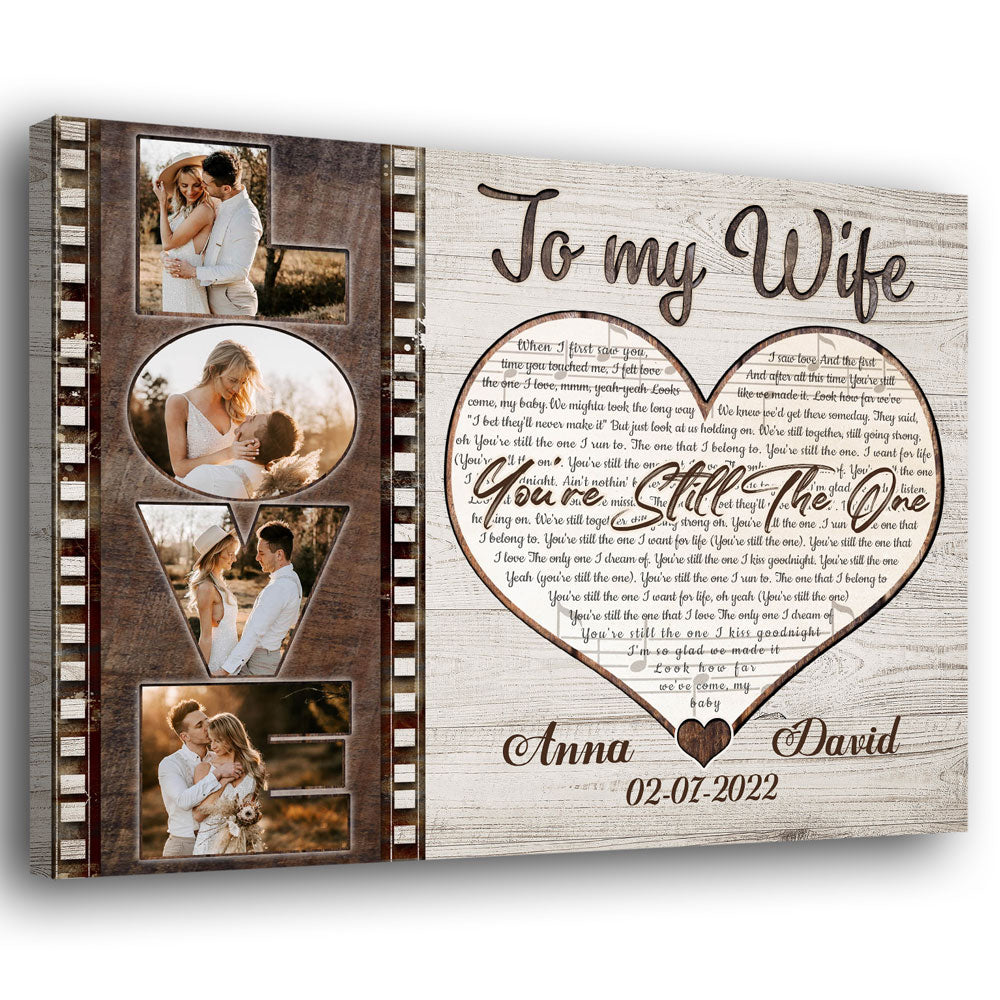To My Wife Anniversary Love Film Roll Song Lyrics Personalized Canvas