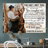 Couple Wedding Anniversary The Day I Met You Personalized Canvas