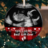 Personalized Baby Ultrasound Photo Ornament, Pregnancy Announcement Gift, Expecting Parents Gift Ornament
