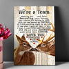 Hunting Lover Couple Deer And Doe We&#39;re A Team Personalized Canvas - Family Panda