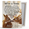 Hunting Lover Couple Deer And Doe We&#39;re A Team Personalized Canvas - Family Panda