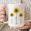Grandma With Grandkids Sunflowers Meaningful Personalized Mug - Family Panda