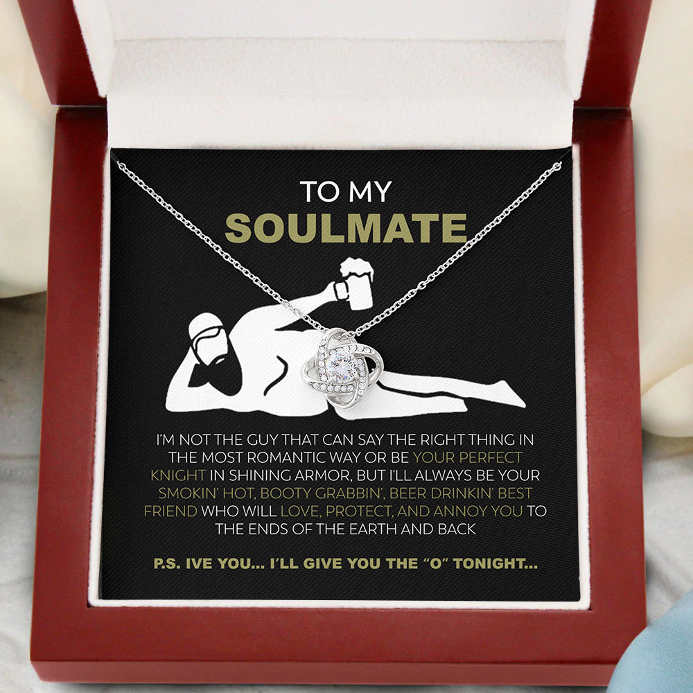 To My Soulmate Beer Drinking Best Friend Funny Necklace Gift For Her