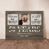 50595-Personalized 50 Year Anniversary Gift For Parents, Gold 50th Anniversary Gift Custom Photo, Together We Built A Life Canvas H1