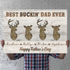 93126-Father&#39;s Day Best Buckin Dad Ever Personalized Canvas H2
