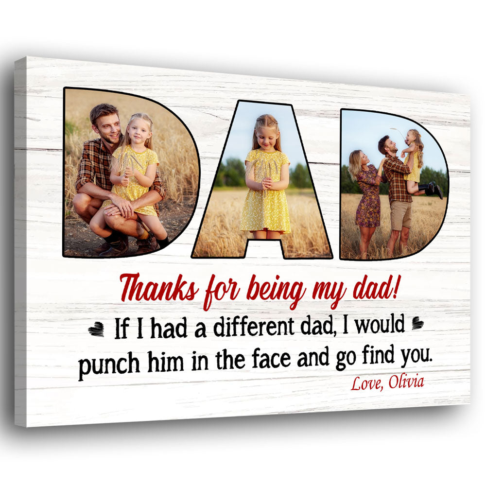 93960-Thanks For Being My Dad Gift From Children Personalized Canvas H0
