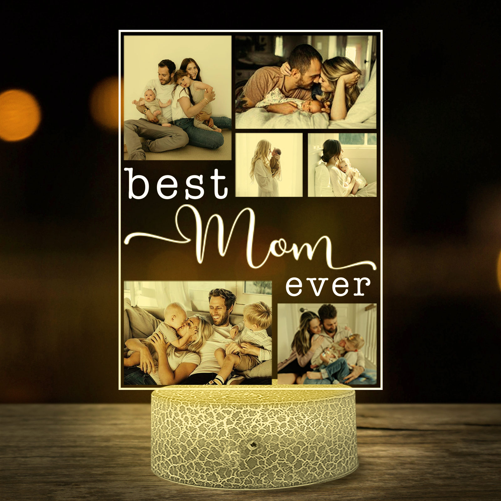 Best Mom Ever Custom Image Personalized Night Light Gift For Mom