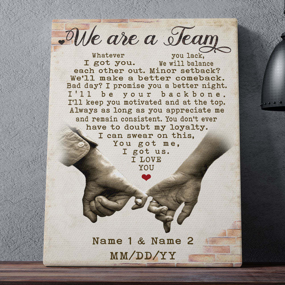 94275-Pinky Swear We're A Team 3 Personalized Canvas H0