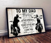 Little Boy To My Dad Biker Poster Canvas Gift For Dad