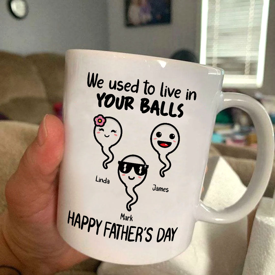 We Used To Live In Your Balls Mug Personalized Father's Day Gift For Dad