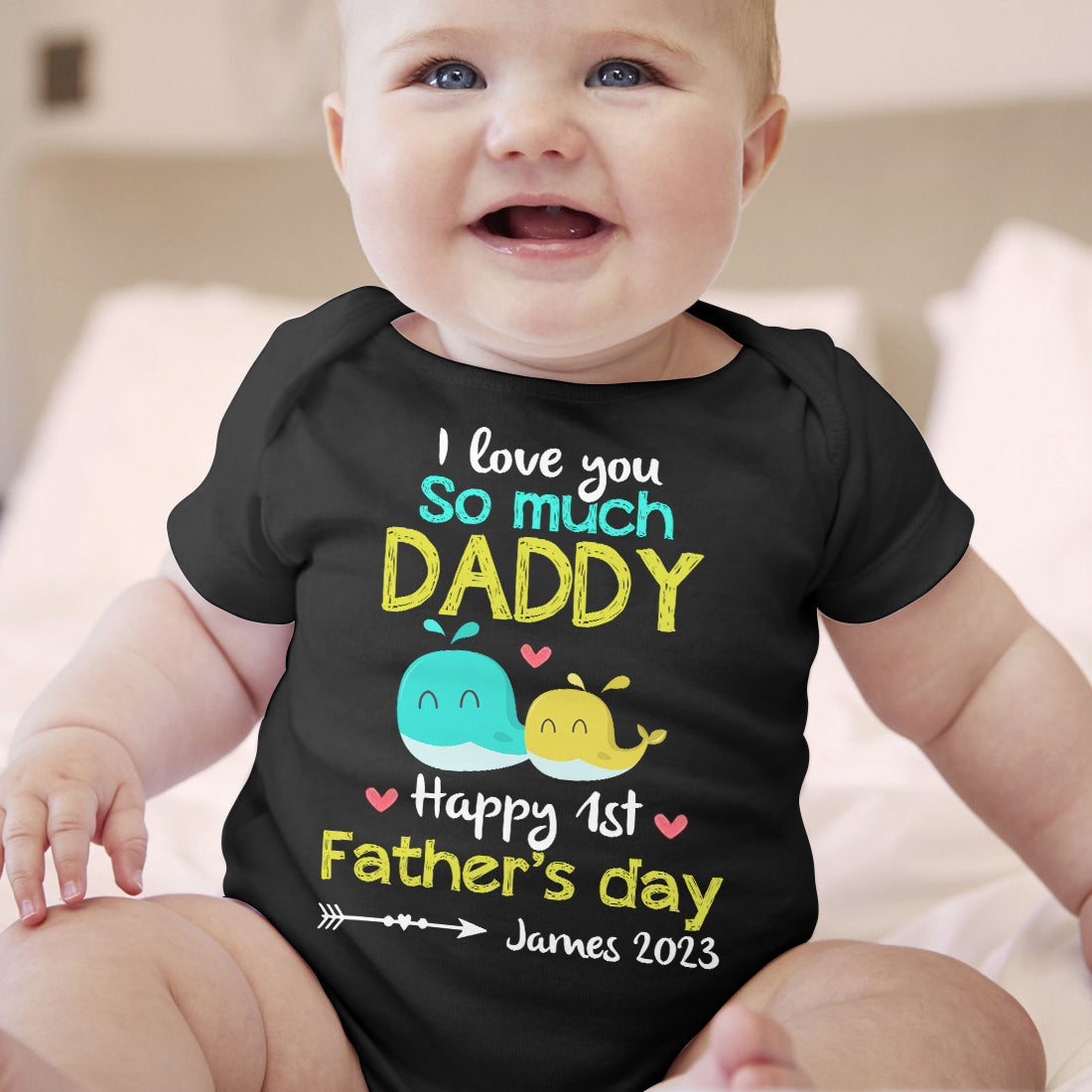 I Love You So Much Daddy Baby Onesie Personalized Father's Day Gift