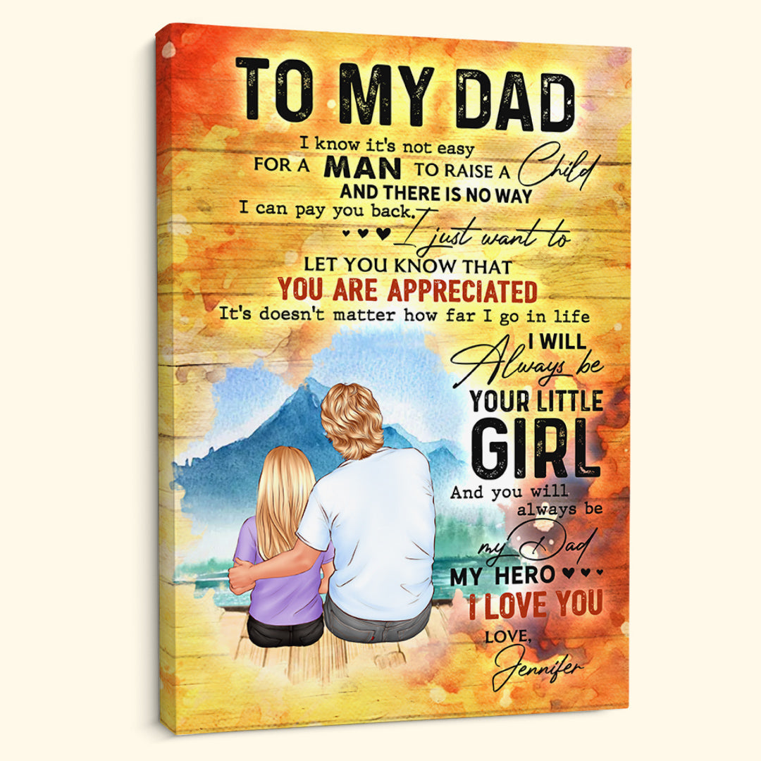 To My Bonus Dad Canvas Personalized Gift For Dad