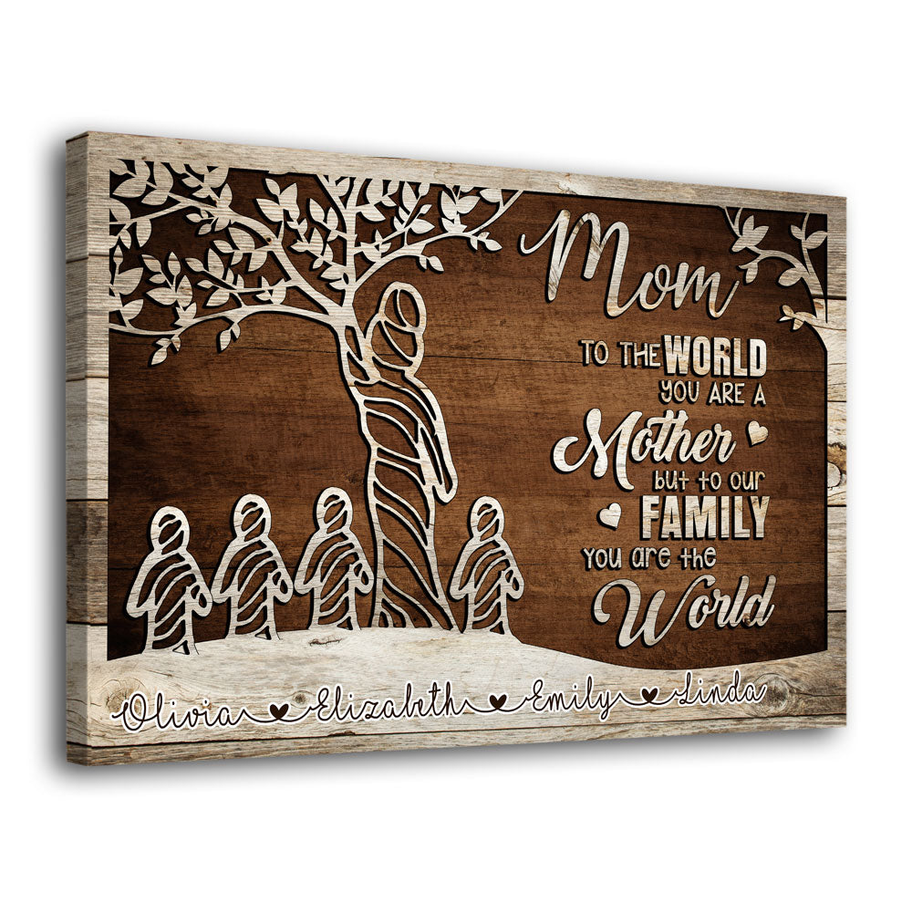 Mom Tree You Are The World Meaningful Personalized Canvas - Family Panda