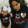 Personalized Picture Our First Mother&#39;s Day Matching Shirts Mom And Baby Gift