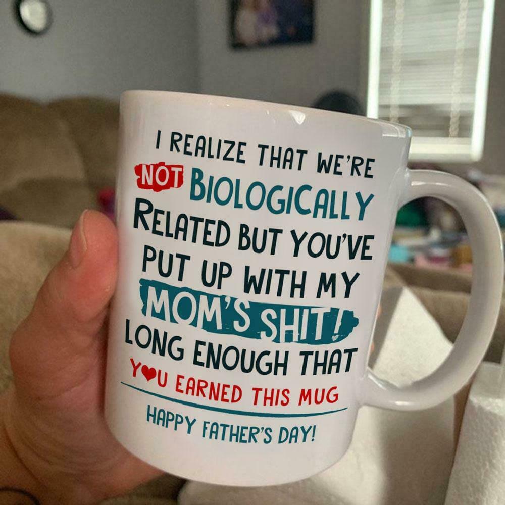 Gift For Step Dad Birthday Christmas Father's Day Biologically Bonus Dad Mug