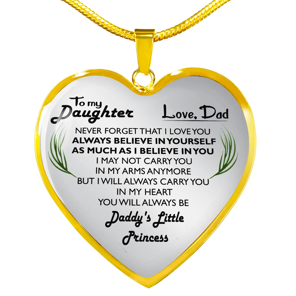 To My Daughter Daddy's Little Princess Necklace Meaningful Gift For Daughter From Dad