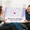 Couple Anniversary Where It All Began Custom Map Personalized Canvas