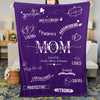 Best Mom Ever Gifts for Mom from Daughter, Personalized Purple Blanket
